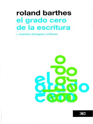 cover image of El grado cero de la escritura
